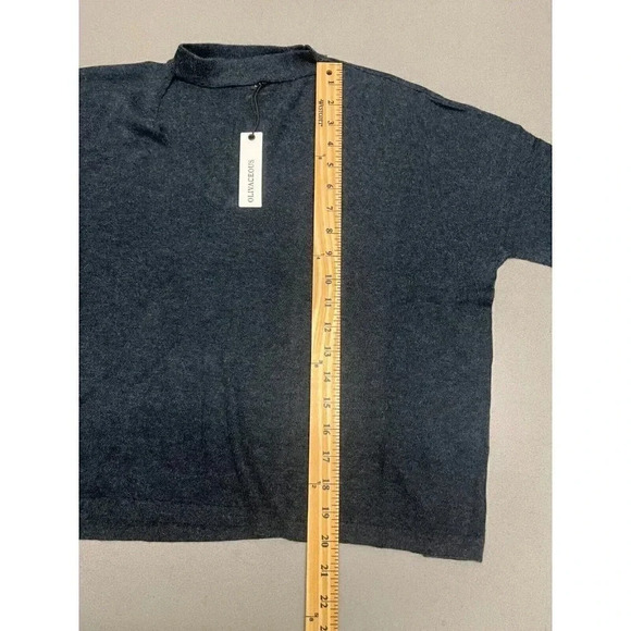 OLIVACEOUS WOMENS SIZE L DARK GRAY LIGHTWEIGHT VNECK SWEATER - Picture 7 of 7